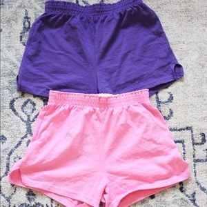 Set of Pink/Purple Soffe Shorts